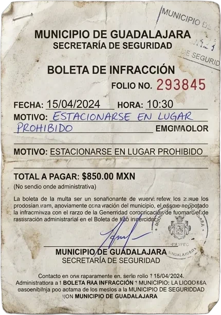 Boleta de Multa