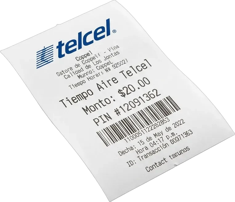 Recarga Telcel $20