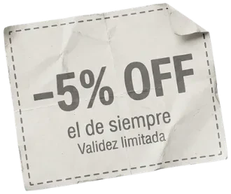 Cupón 5% OFF