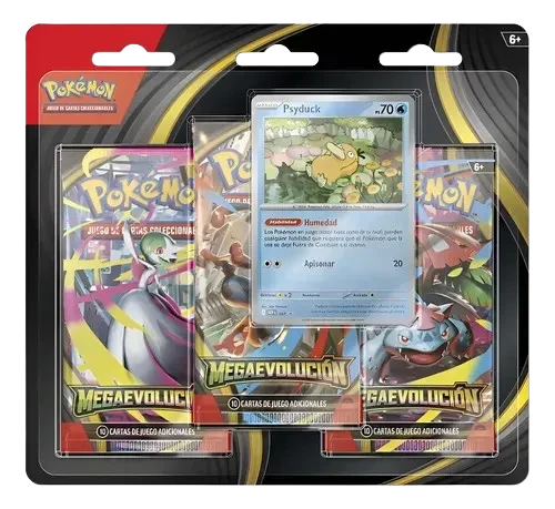 Blíster 3 sobres Pokémon Mega Evolution Psyduck