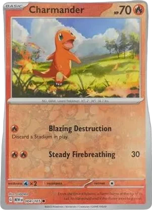 Charmander 004/165 Reverse Holo Pokémon 151