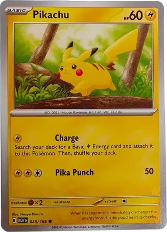 Pikachu 025/165 común Pokémon 151