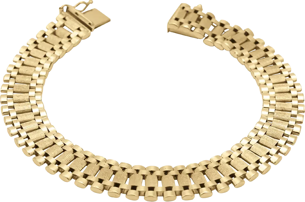 Pulsera Tejido Rolex Baño de Oro
